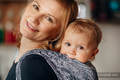 Baby Wrap, Jacquard Weave (100% cotton) - WILD WINE  GREY & WHITE - size S #babywearing