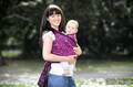 Żakardowa chusta do noszenia dzieci, bawełna - Eklipsa Purpura z Czernią - rozmiar S #babywearing