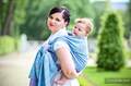 Żakardowa chusta do noszenia dzieci, bawełna - Eklipsa Turkus z Różem - rozmiar S #babywearing