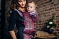 Ergonomic Carrier, Baby Size, jacquard weave 100% cotton - BUBO OWLS - LOST IN BORDEAUX - Second Generation #babywearing