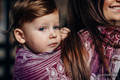 Żakardowa chusta do noszenia dzieci, bawełna - SOWY BUBO - ZAGUBIONE W BURGUNDII - rozmiar XL #babywearing