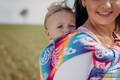 Fular, tejido jacquard (100% algodón) - BUTTERFLY RAINBOW LIGHT - talla M (grado B) #babywearing