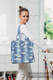 Sac à bandoulière en retailles d’écharpes (100 % coton) - FISH'KA BIG BLUE - taille standard 37 cm x 37 cm #babywearing