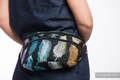 Waist Bag made of woven fabric, size large (100% cotton) - PAINTED FEATHERS RAINBOW DARK #babywearing