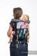 Lenny Buckle Onbuhimo baby carrier, standard size, jacquard weave (100% cotton) - PAINTED FEATHERS RAINBOW DARK #babywearing