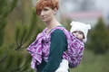 Baby Wrap, Jacquard Weave (100% cotton) - Twisted Leaves Purple & White - size S #babywearing