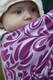 Baby Wrap, Jacquard Weave (100% cotton) - Twisted Leaves Purple & White - size S #babywearing
