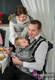 Żakardowa chusta do noszenia dzieci, bawełna - Sowy Bubo Czarne z Białym - rozmiar XS #babywearing