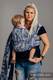Écharpe, jacquard (65% cotton, 35% lin) - TIME OF NIGHT (with skull) - taille XS #babywearing