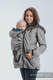 Babywearing Coat - Softshell - Gray Melange with Trinity Cosmos - size L #babywearing