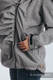 Babywearing Coat - Softshell - Gray Melange with Trinity Cosmos - size XS #babywearing