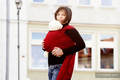 Chusta do noszenia dzieci, elastyczna - Koral - rozmiar standardowy 5.0 m #babywearing