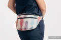 Waist Bag made of woven fabric, size large (100% cotton) - PAINTED FEATHERS RAINBOW LIGHT #babywearing