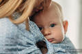 Chusta kółkowa do noszenia dzieci - LITTLELOVE SKY BLUE, tkana splotem żakardowym - bawełniana - ramię bez zakładek - standard 1.8m #babywearing