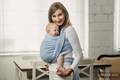 Chusta do noszenia dzieci, tkana splotem jodełkowym, bawełna - MAŁA JODEŁKA NIEBIESKA - rozmiar M (drugi gatunek) #babywearing