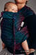 WRAP-TAI portabebé Mini con capucha/ jacquard sarga/60% algodón, 28% lana merino, 8% seda, 4% cachemir - PEACOCK'S TAIL - BLACK OPAL #babywearing