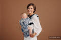 Nosidełko Ergonomiczne z tkaniny żakardowej (53% bawełna, 33% len, 14% jedwab Tussah) Baby Size - KRÓLOWA NOCY - TAMINO - Druga Generacja #babywearing