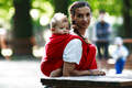 Chusta do noszenia dziecka, tkana splotem skośno-krzyżowym - Maki - Rozmiar L #babywearing