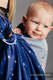 Żakardowa chusta kółkowa do noszenia dzieci, 96% bawełna, 4% przędza metalizowana - MIGOCZĄCE GWIAZDY - long 2.1m #babywearing