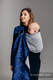 Żakardowa chusta kółkowa do noszenia dzieci, 96% bawełna, 4% przędza metalizowana, ramię bez zakładek - MIGOCZĄCE GWIAZDY - standard 1.8m #babywearing