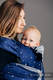 Nosidełko dla dzieci WRAP-TAI MINI, 96% bawełna, 4% przędza metalizowana, splot żakardowy, z kapturkiem - MIGOCZĄCE GWIAZDY #babywearing