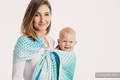 Żakardowa chusta kółkowa do noszenia dzieci, bawełna - SOPLE LODU - MROŻONA MIĘTA - long 2.1m #babywearing