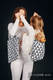 Mochila portaobjetos hecha de tejido de fular (100% algodón) - DOMINICAN PENGUIN - talla estándar 32cm x 43cm #babywearing