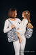 Mochila portaobjetos hecha de tejido de fular (100% algodón) - DOMINICAN PENGUIN - talla estándar 32cm x 43cm #babywearing