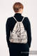 Mochila portaobjetos hecha de tejido de fular (96% algodón, 4% hilo metalizado) - SYMPHONY GLOWING DUST  - talla estándar 32cmx43cm #babywearing