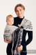 Żakardowa chusta kółkowa do noszenia dzieci, (96% bawełna, 4% przędza metalizowana)  - SYMFONIA LŚNIĄCY PYŁ - standard 1.8m #babywearing