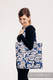 Sac à bandoulière en retailles d’écharpes (100 % coton) - HUG ME - BLUE - taille standard 37cm x 37cm #babywearing