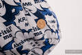 Torba Hobo z materiału chustowego, (100% bawełna) - PRZYTUL MNIE - NIEBIESKI #babywearing