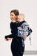 Nosidło Klamrowe ONBUHIMO z tkaniny żakardowej (100% bawełna), rozmiar Toddler - PRZYTUL MNIE - NIEBIESKI #babywearing