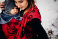 Żakardowa chusta do noszenia dzieci, bawełna - DRAGON - OGIEŃ I KREW - rozmiar XL #babywearing