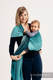 Bandolera de anillas, tejido espiga (100% algodón) - LITTLE HERRINGBONE OMBRE TEAL  - long 2.1m #babywearing