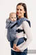 Ensemble protège bretelles et sangles pour capuche (60% coton, 40% polyester) - LITTLE HERRINGBONE OMBRE BLUE  #babywearing