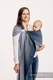 Bandolera de anillas, tejido Jacquard (100% algodón) - con plegado simple - LITTLE HERRINGBONE OMBRE BLUE - standard 1.8m #babywearing