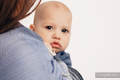 Chusta kółkowa, splot jodełkowy, (100% bawełna) - MAŁA JODEŁKA OMBRE NIEBIESKI - standard 1.8m #babywearing