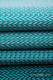 Écharpe, tissage herringbone (100 % coton) - LITTLE HERRINGBONE OMBRE TEAL - taille M #babywearing