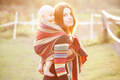 Chusta do noszenia dzieci, tkana splotem skośno-krzyżowym, bawełna z wełną - Klon - rozmiar L #babywearing