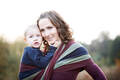 Chusta do noszenia dzieci, tkana splotem skośno-krzyżowym, bawełna z wełną - Sosna - rozmiar L #babywearing
