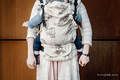 Nosidełko LennyUpGrade z tkaniny żakardowej 100% bawełna , rozmiar standard - KOTEK MARYSI - BRĄZ Z KREMEM #babywearing