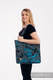 Sac à bandoulière en retailles d’écharpes (100 % coton) - WAWA - Grey & Blue - taille standard 37 cm x 37 cm #babywearing