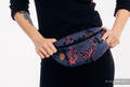 Saszetka z tkaniny chustowej, (100% bawełna) - WAWA - Niebiesko-szary z Różem  #babywearing