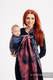 Żakardowa chusta kółkowa do noszenia dzieci, 100% bawełna - WAWA - Niebiesko-szary z Różem  - long 2.1m (drugi gatunek) #babywearing