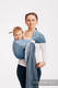 Żakardowa chusta kółkowa do noszenia dzieci, bawełna, ramię bez zakładek - BIG LOVE - OMBRE BŁĘKIT - long 2.1m (drugi gatunek) #babywearing