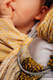 Bandolera de anillas, tejido Jacquard (100% algodón) - con plegado simple - BIG LOVE - OMBRE YELLOW - standard 1.8m #babywearing