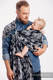 Żakardowa chusta kółkowa do noszenia dzieci, bawełna, ramię bez zakładek - SZARE MORO - long 2.1m #babywearing