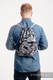 Sac à cordons en retailles d’écharpes (100 % coton) - GRIS CAMO - taille standard 32 cm x 43 cm #babywearing