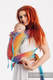 WRAP-TAI mini avec capuche, jacquard/ 100% coton / PEACOCK’S TAIL - SUNSET  #babywearing